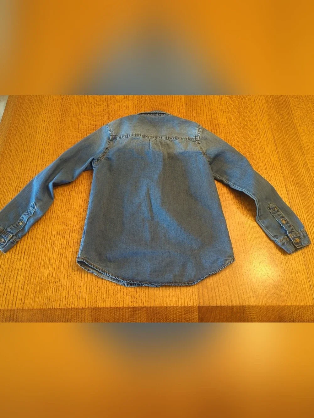 Oshkosh B’gosh Girls Size 7 Long Sleeve Button Up Blue Denim Shirt